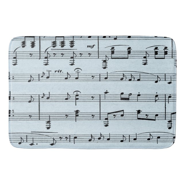 Blue Sheet Music Bath Mat (Front)