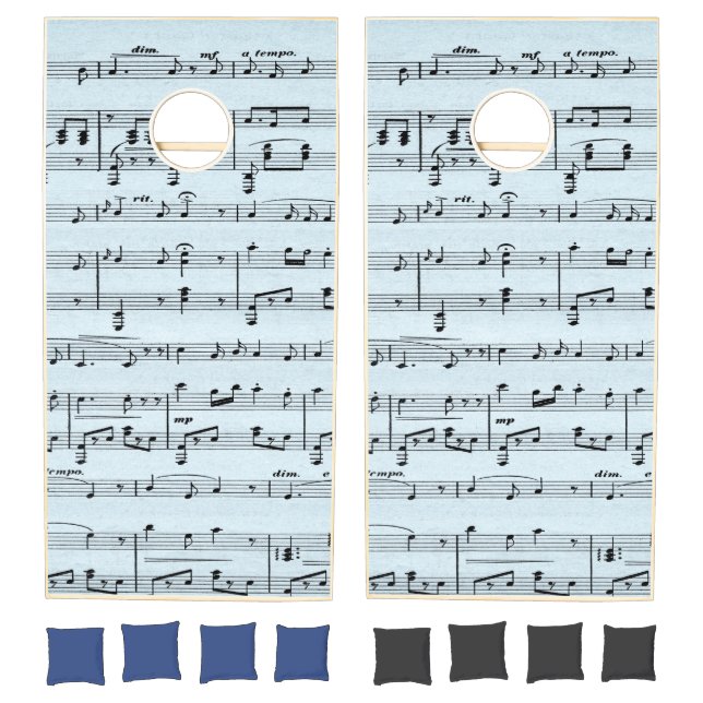 Blue Sheet Music Cornhole Set (Set)