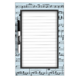 Blue Sheet Music Dry-Erase Board