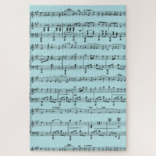 Blue Sheet Music Jigsaw Puzzle