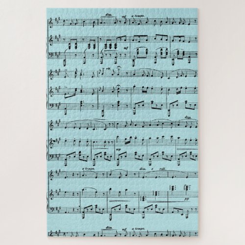 Blue Sheet Music Jigsaw Puzzle