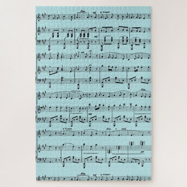 Blue Sheet Music Jigsaw Puzzle (Vertical)