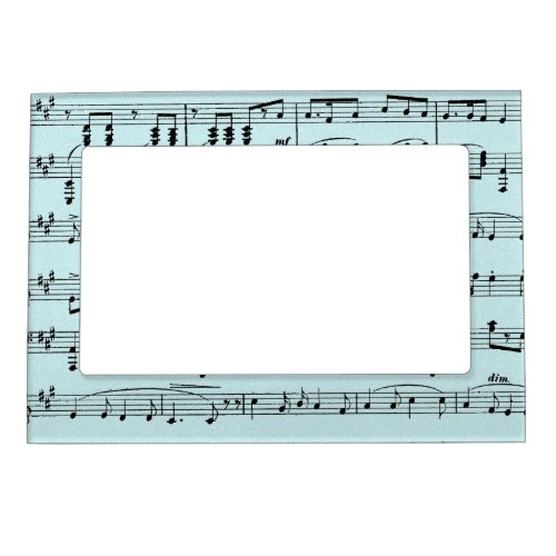 Blue Sheet Music Magnetic Picture Frame