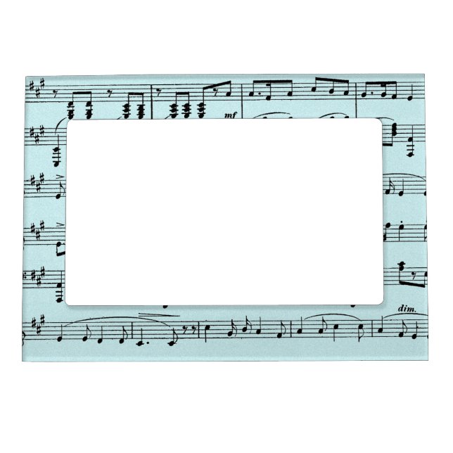 Blue Sheet Music Magnetic Picture Frame (Front)