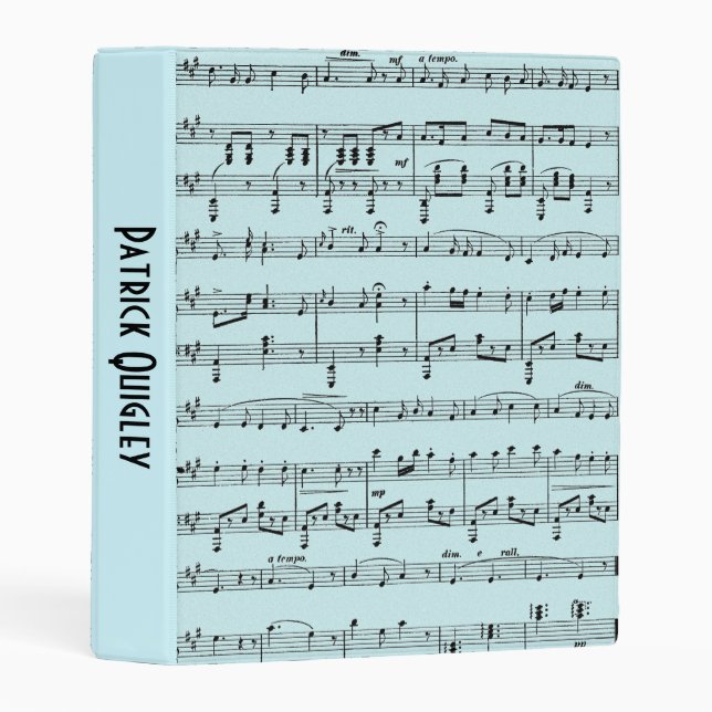 Blue Sheet Music Mini Binder (Front/Spine)