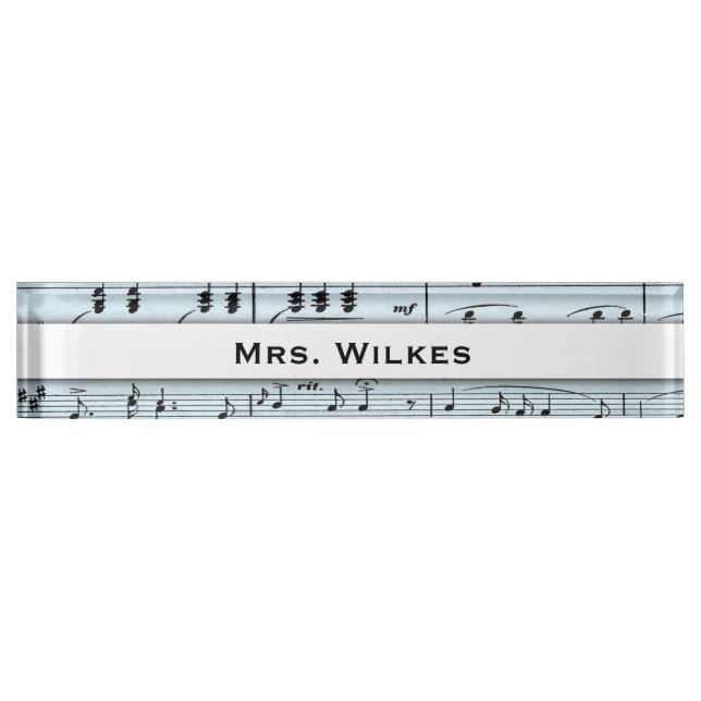 Blue Sheet Music Name Plate (Front)