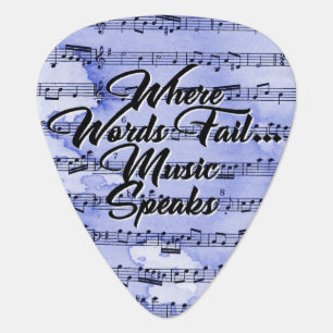 Blue Sheet Music Quote Guitar Pick