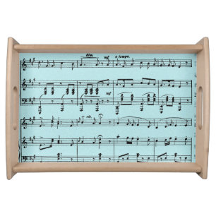 Blue Sheet Music Serving Tray