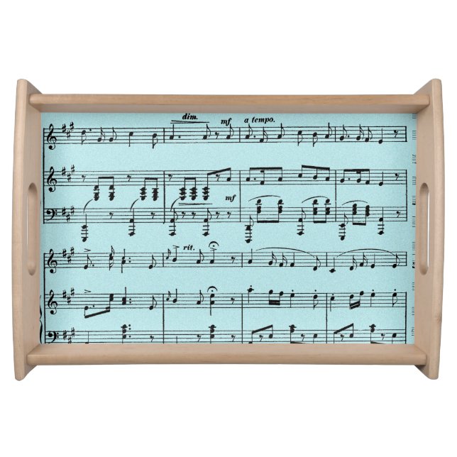 Blue Sheet Music Serving Tray (Front)
