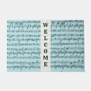 Blue Sheet Music Welcome Mat