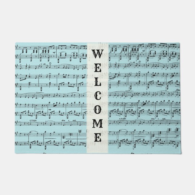 Blue Sheet Music Welcome Mat (Front)