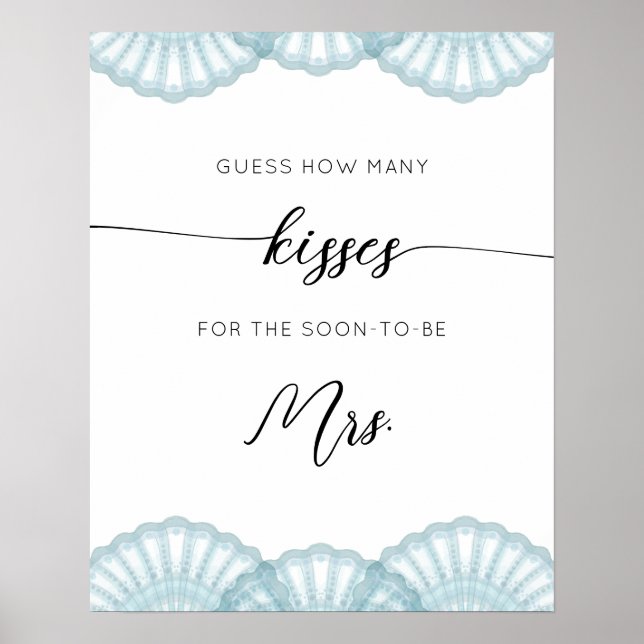 Blue Shell how many kisses bridal shower game  Poster (Front)