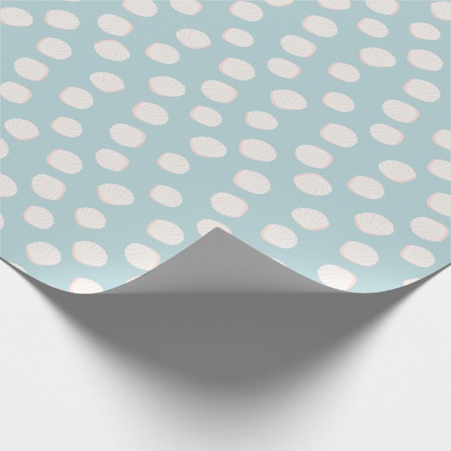 Blue Shell Pattern Wrapping Paper (Corner)