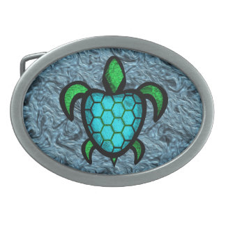 Blue Shell Turtle Belt Buckle
