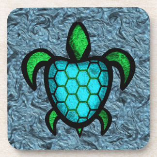 Blue Shell Turtle Cork Coasters