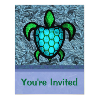 Blue Shell Turtle Invitations