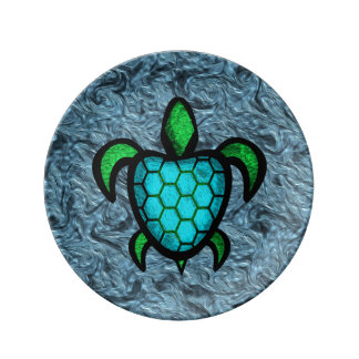 Blue Shell Turtle Porcelain Plates