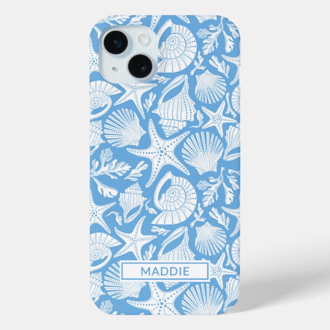 Blue Shells Personalized Case-Mate iPhone Case (Back)