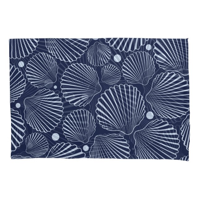 Blue shells, summer sea pattern. pillow case (Front)