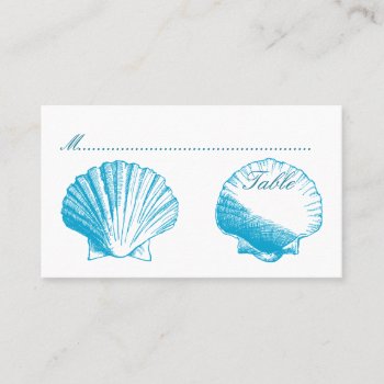 Blue Shells Wedding Reception Seating Cards by OddballAffairs at Zazzle