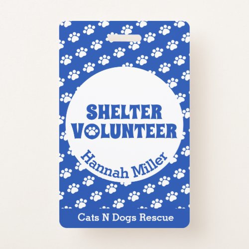 Blue Shelter Volunteer Badge