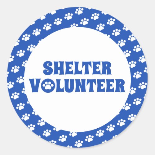 Blue Shelter Volunteer Classic Round Sticker