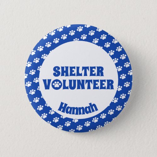 Blue Shelter Volunteer ID Badge Button