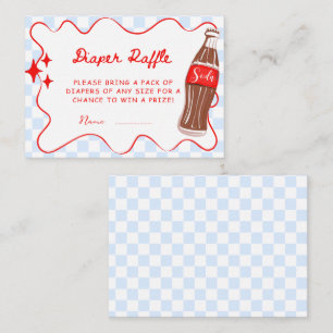Blue She's Ready to Pop Baby Shower Diaper Raffle Enclosure Card