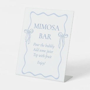 Blue Shes Tying the Knot Bridal Shower Mimosa Bar Pedestal Sign