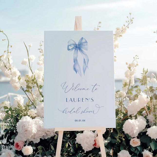 Blue She's Tying The Knot Bridal Shower Welcome Foam Board (Creator Uploaded)