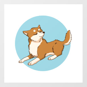 Blue shiba design. wall decal