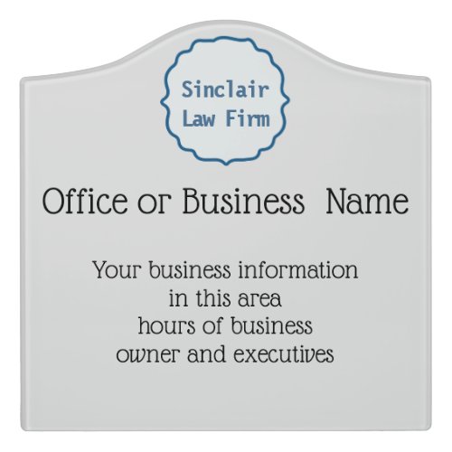 Blue Shield Minimalistic Office Door Sign