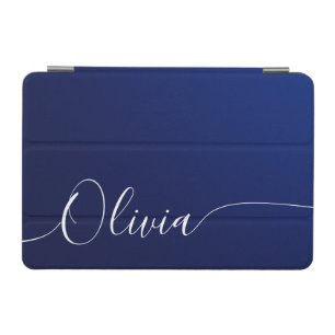 Blue Shimmer Elegant Calligraphy Script Name iPad Mini Cover