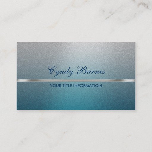 Customizable Blue Shimmer with Silver Business Card