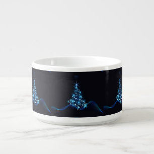 Blue Shine of Stars on Christmas Tree Dark  Bowl