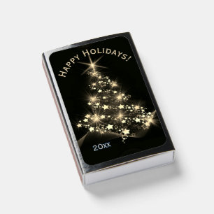 Blue Shine of Stars on Christmas Tree Dark  Matchboxes