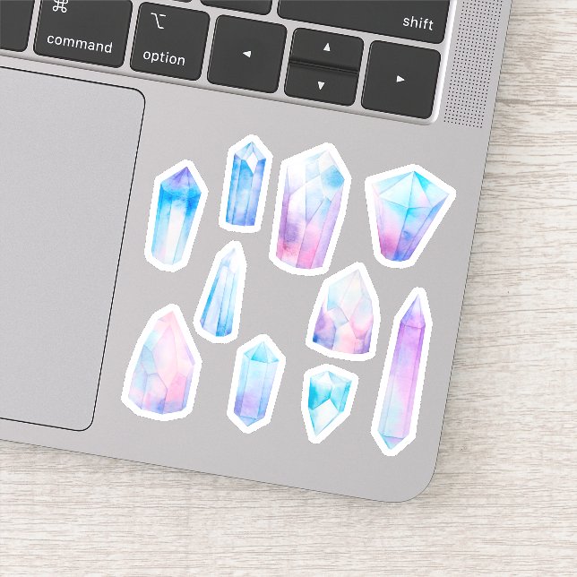 Blue shining crystals sticker (Detail)