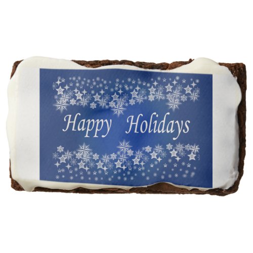 Blue Shining Stars Happy HolidayBrownies Brownie