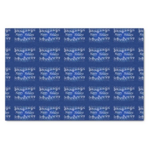 Blue Shining Stars Happy Holiday Tissue Paper