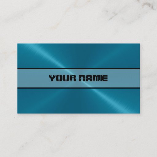 Customizable Blue Shiny Stainless Steel Metal 4 Business Cards