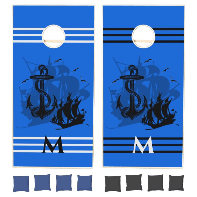 Blue Ship And Anchor Cornhole Set (Set)