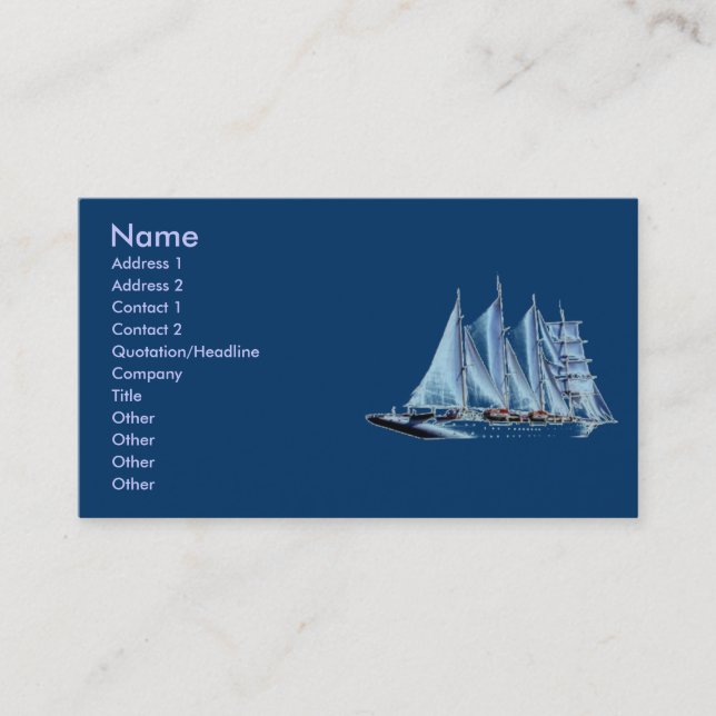 Blue Ship Business Card (Front)
