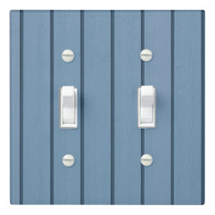 Blue Shiplap Faux Wood Grain Texture Light Switch Cover