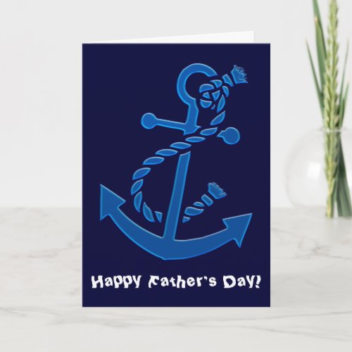 Blue Ships Anchor Nautical Marine Fathers Day Card
