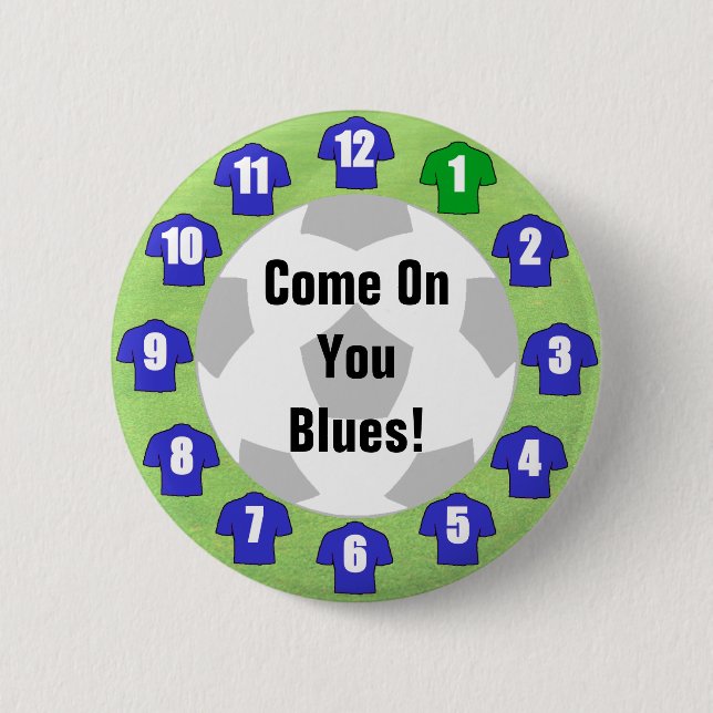 Blue Shirts - Football Fan Button Badge (Front)