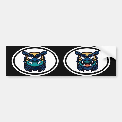 Blue Shisa pair Bumper Sticker