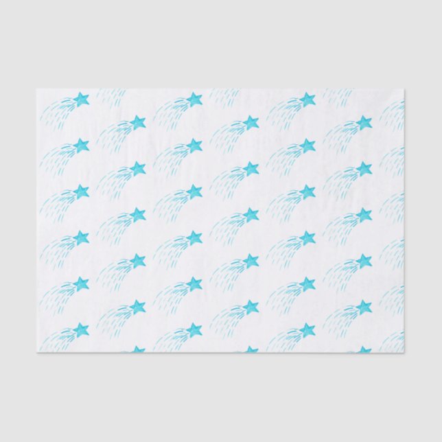 Blue Shooting Stars Tissue Paper (Front)