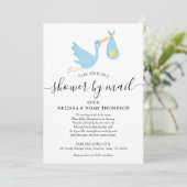 Blue Shower By Mail Long Distance Sprinkle Invitation (Standing Front)