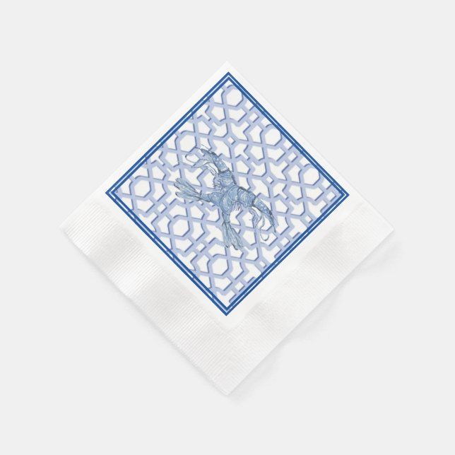 Blue Shrimp Paper Napkin (Corner)