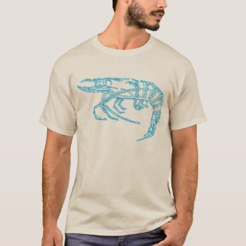 Blue Shrimp T-shirt by Muddys_Store at Zazzle